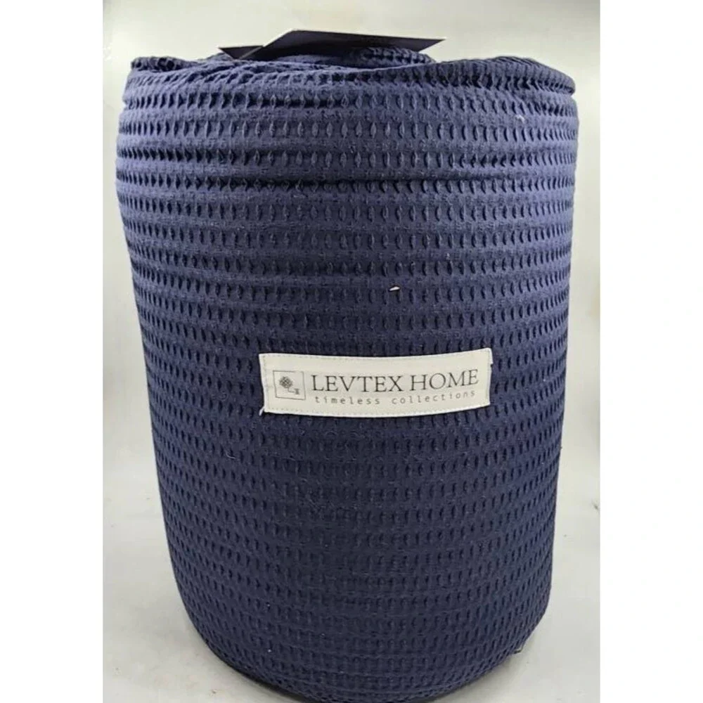 Levtex Home Cloud Cuddly Waffle Textured 3-Pc. Comforter Set Full/Queen Navy